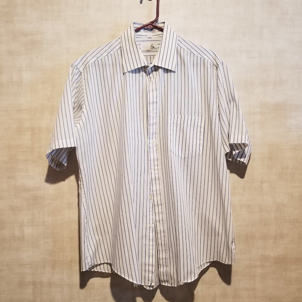 KETCH MENS HALF SLEEVE BUTTON FRONT SHIRT